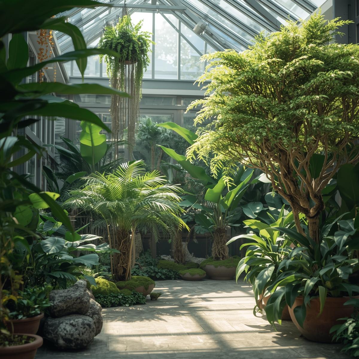 Gröna växter i modernt kontor